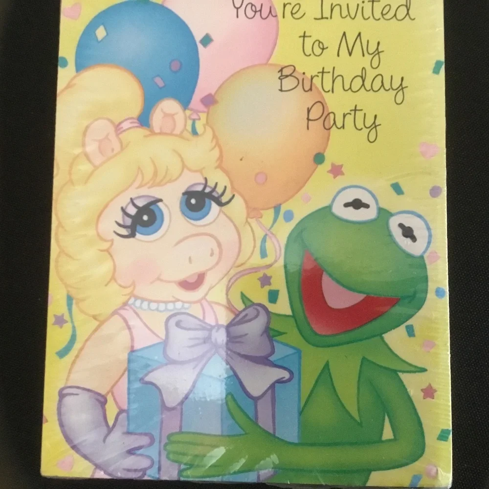 Muppets Miss Piggy and Kermit the Frog Birthday Invitations